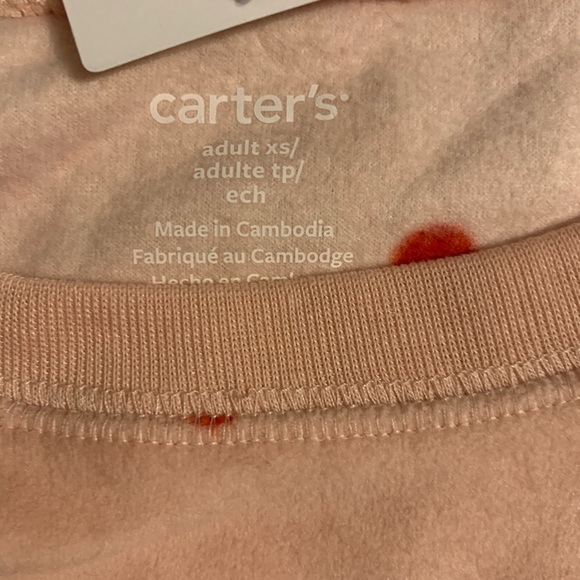 Carter's Women’s Pink Pajama Set with Red Hearts XS - Picture 5 of 6